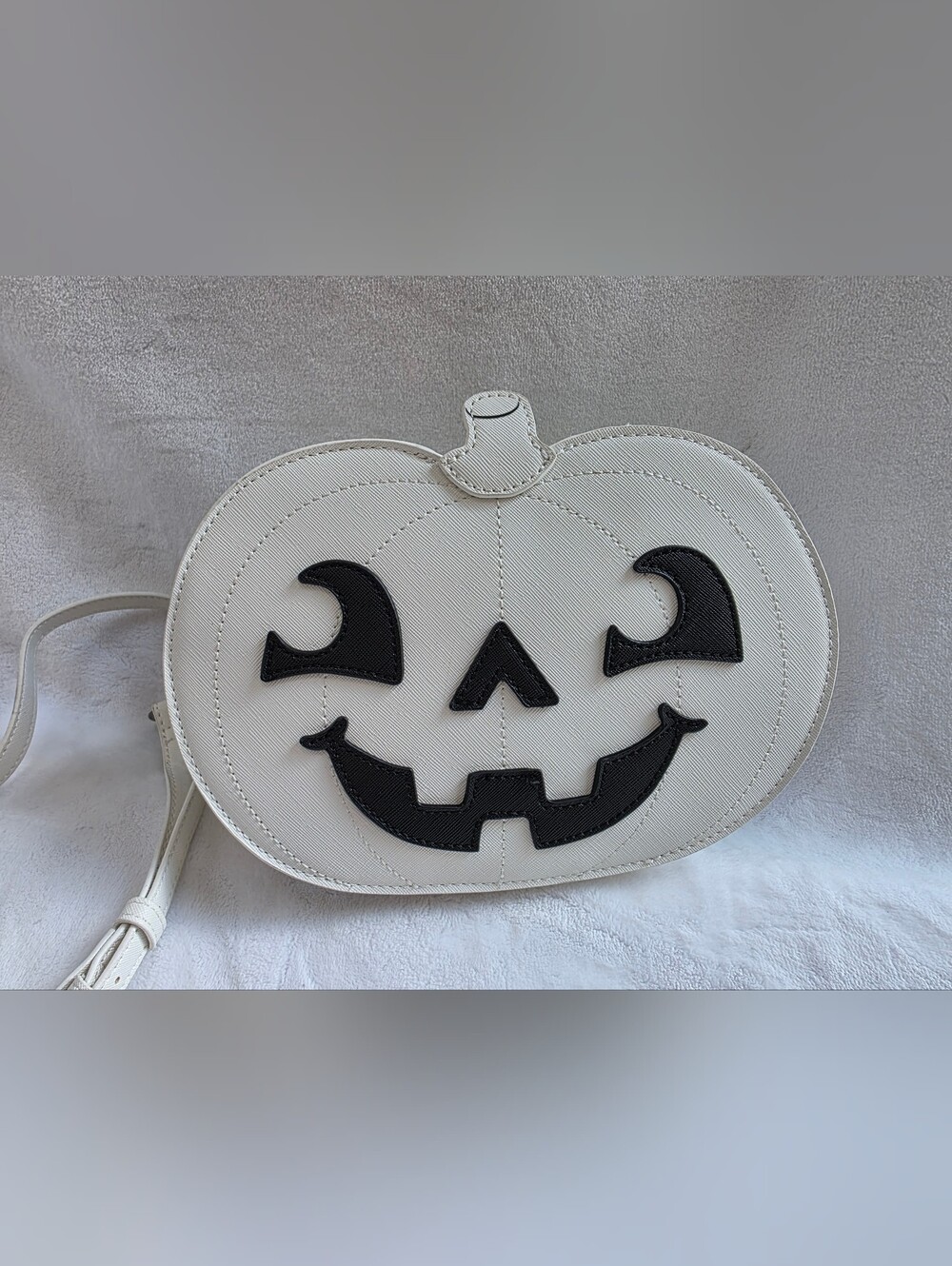White Pumpkin Crossbody Bag Halloween Purse by Mad Engine